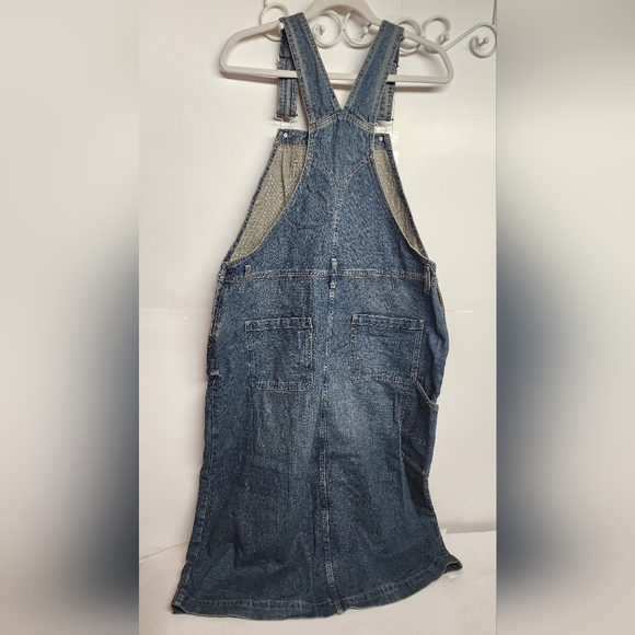 Cotton On Logan Blue Denim Overall Dress w/Front Slit Sz 12US Country Minimalist - Picture 2 of 13